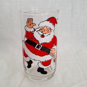 Vintage 1980s Santa Christmas Glass